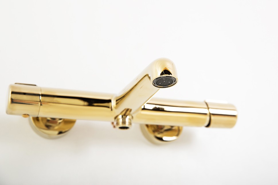 BelBagno Uno Смеситель для ванны термостатический накладной, длина излива 13см, цвет: хром глянцевый UNO-VASM-ORO