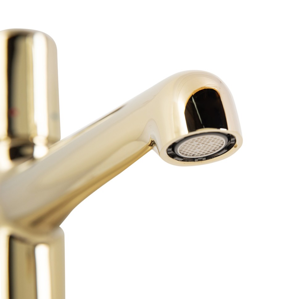 BelBagno Uno Смеситель для раковины, без д/к, длина излива 13,4 см, цвет: золото глянцевое UNO-LVM-ORO
