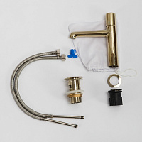 BelBagno Uno Смеситель для раковины, без д/к, длина излива 13,4 см, цвет: золото глянцевое UNO-LVM-ORO