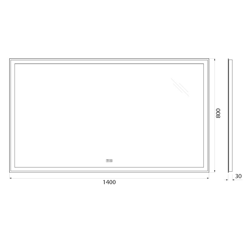 BelBagno Зеркало 140x80h см, с подсветкой, подогревом и выключателем, цвет: хром глянцевый SPC-GRT-1400-800-LED-TCH-WARM