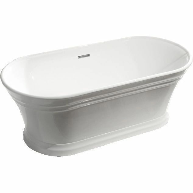 BelBagno Ванна акриловая отдельностоящая 170x80см в комп. со сливом-переливом, цвет: белый глянцевый BB402-1700-790