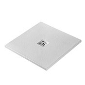 BelBagno Поддон для душа из искусственного мрамора 80x80x3,5h см, с сифоном, цвет: белый матовый Tray-Mr-Uno-A-80-35-W-Cr