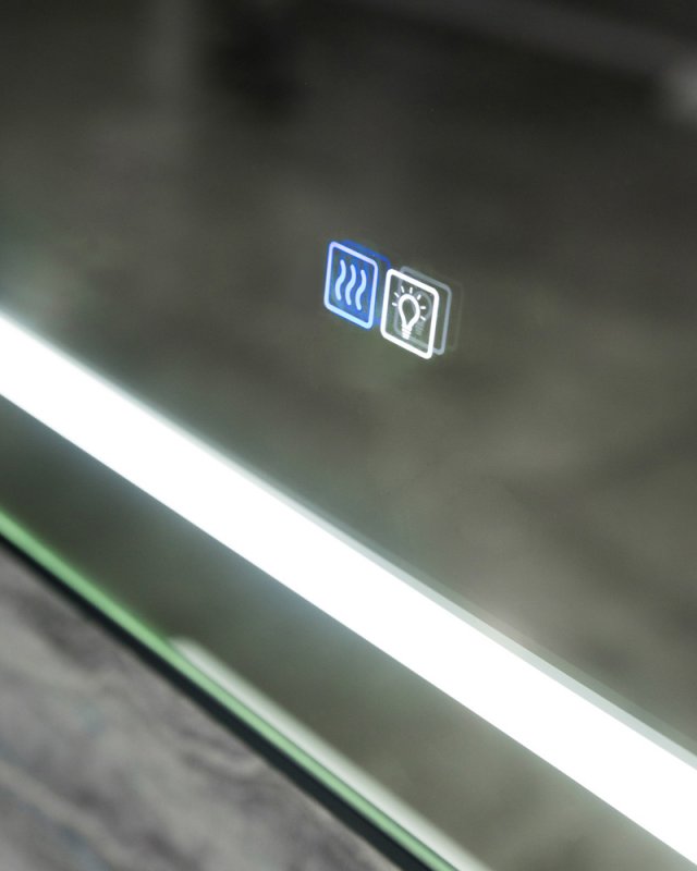 BelBagno Зеркало 88,5x78,5h см, с подсветкой, подогревом и сенсорным выключ., цвет: черный матовый Spc-Kraft-885-785-Tch-Warm