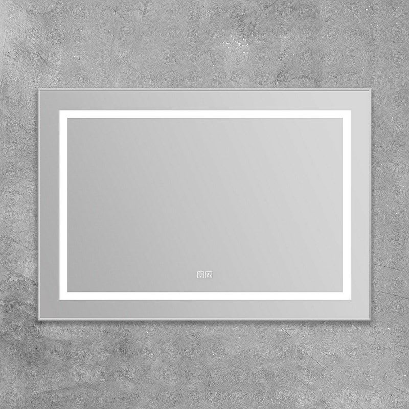 BelBagno Зеркало 98,5x68,5h см, с подсветкой, подогревом и выключателем, цвет: сатин матовый Spc-Kraft-985-685-Tch-Warm