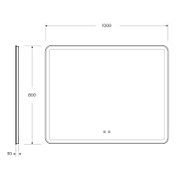 BelBagno Зеркало 110x80h см, с подсветкой, подогревом и выключателем, цвет: хром глянцевый Spc-Mar-1000-800-Led-Tch-Snd