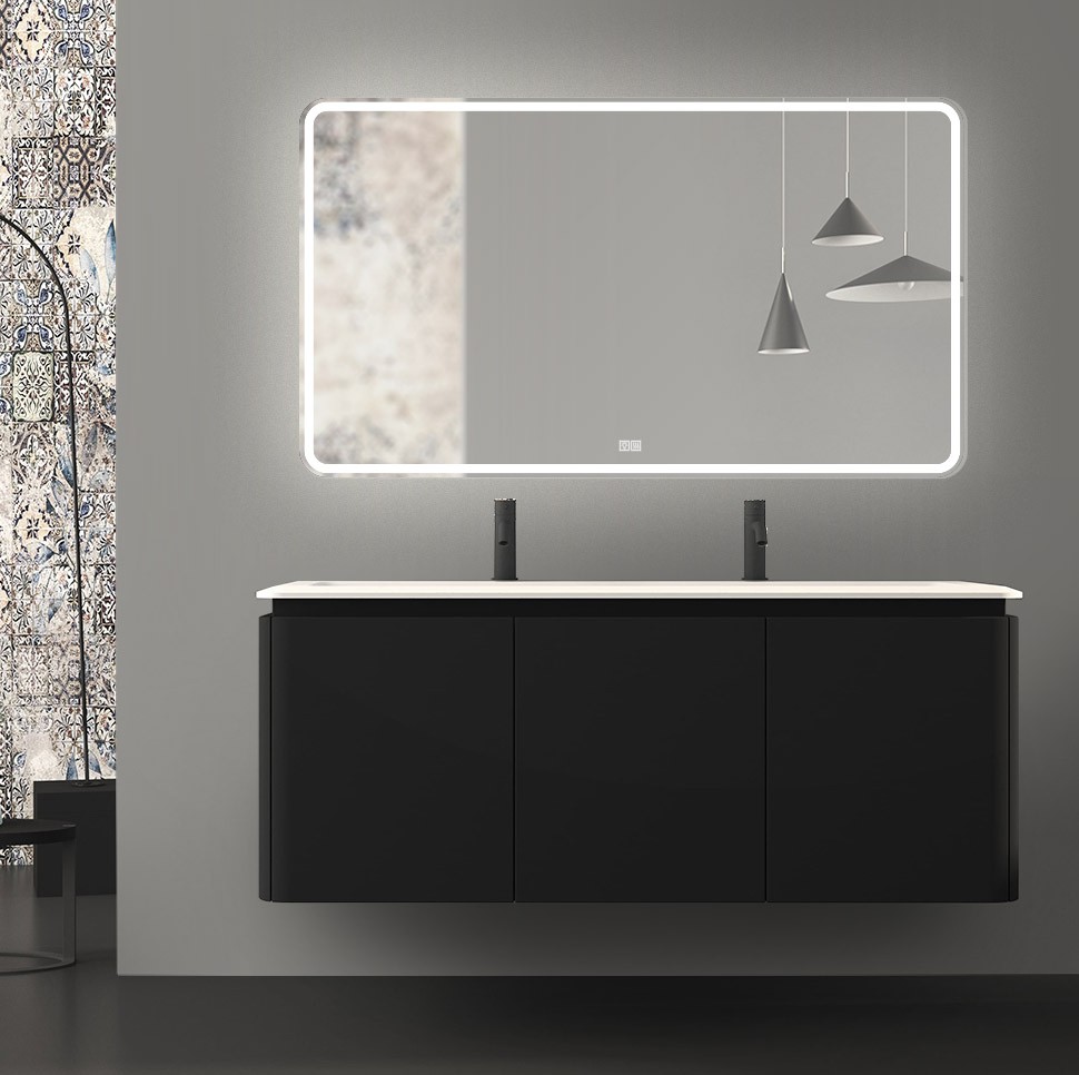 BelBagno Зеркало 140x80h см, с подсветкой по периметру, подогревом и выключ., цвет: хром глянцевый Spc-Mar-1400-800-Led-Tch-Warm