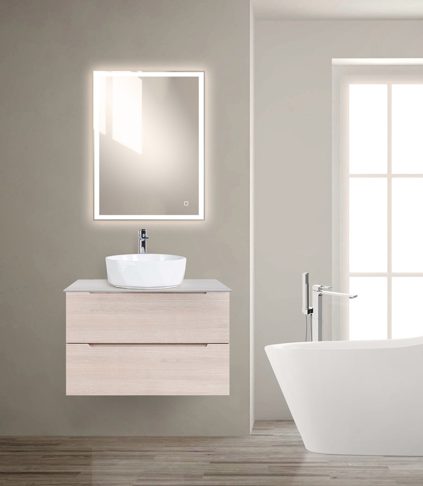 BelBagno Зеркало 65x80h см, с подсветкой и выключателем, цвет: хром глянцевый Spc-Grt-650-800-Led-Tch