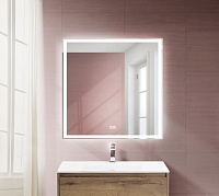 BelBagno Зеркало 80x80h см, с подсветкой по периметру, подогревом и выключ., цвет: хром глянцевый Spc-Grt-800-800-Led-Tch-Warm