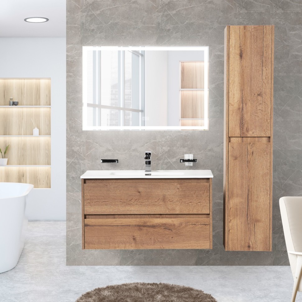 BelBagno Зеркало 90x60h см, с подсветкой по периметру, подогревом и выключ., цвет: хром глянцевый Spc-Grt-900-600-Led-Tch-Warm