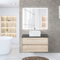 BelBagno Зеркало 90x80h см, с подсветкой по периметру, подогревом и выключ., цвет: хром глянцевый Spc-Grt-900-800-Led-Tch-Warm