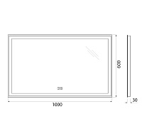 BelBagno Зеркало 90x80h см, с подсветкой по периметру, подогревом и выключ., цвет: хром глянцевый Spc-Grt-1000-600-Led-Tch-Warm