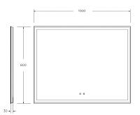 BelBagno Зеркало 100x80h см, с подсветкой, выключателем и голосовым управлением, цвет:хром глянцевый Spc-Grt-1000-800-Led-Tch-Phone