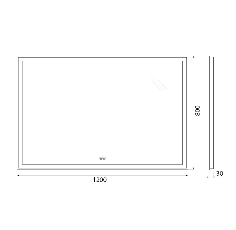 BelBagno Зеркало 120x80h см, с подсветкой, выключателем и голосовым управлением, цвет:хром глянцевый Spc-Grt-1200-800-Led-Tch-Phone
