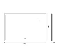 BelBagno Зеркало 120x80h см, с подсветкой, выключателем и голосовым управлением, цвет:хром глянцевый Spc-Grt-1200-800-Led-Tch-Phone
