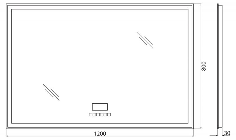 BelBagno Зеркало 120x80h см, с подсветкой по периметру, подогревом и выключ., цвет: хром глянцевый Spc-Grt-1200-800-Led-Tch-Rad