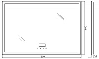 BelBagno Зеркало 120x80h см, с подсветкой по периметру, подогревом и выключ., цвет: хром глянцевый Spc-Grt-1200-800-Led-Tch-Rad