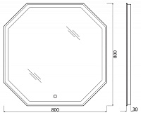 BelBagno Зеркало 80x80h см, с подсветкой и сенсорным выключателем, цвет: хром глянцевый Spc-Ott-800-800-Led-Tch