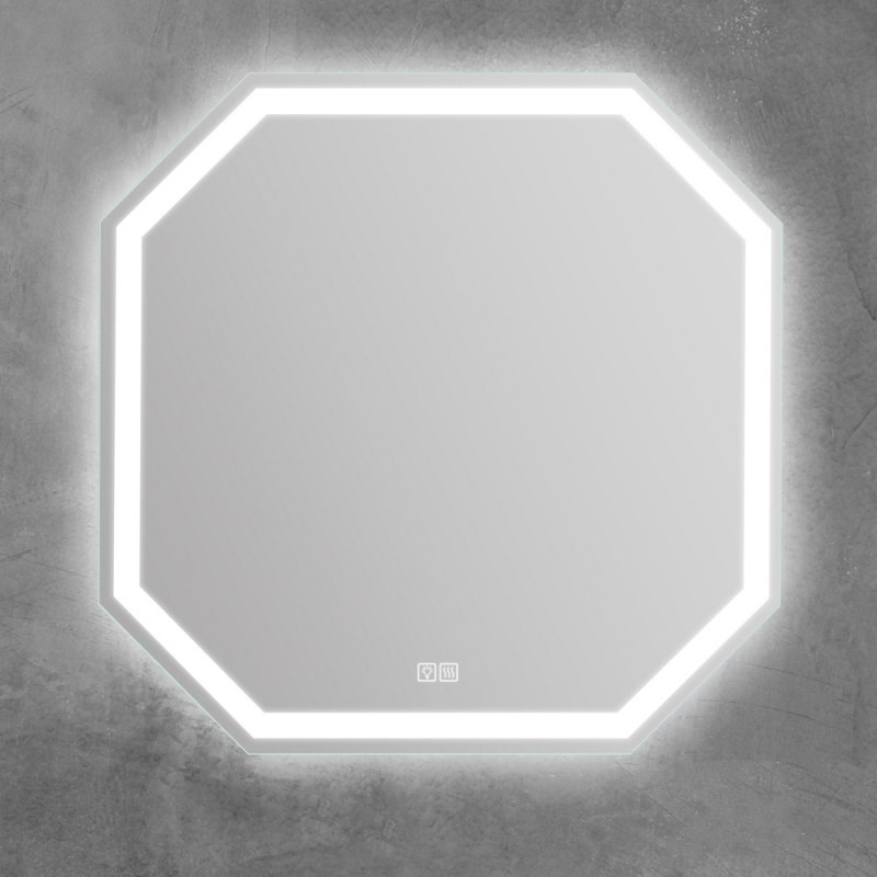 BelBagno Зеркало 80x80h см, с подсветкой и сенсорным выключателем, цвет: хром глянцевый Spc-Ott-800-800-Led-Tch-Warm