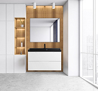 BelBagno Зеркало 100x80h см, без подсветки, цвет: черный матовый Spc-Al-1000-800 Nero