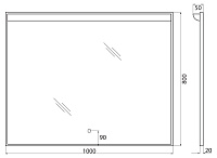 BelBagno Зеркало 100x80h см, с подсветкой и выключателем, цвет: хром глянцевый Spc-Uno-1000-800-Tch