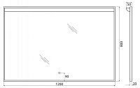 BelBagno Зеркало 120x80h см, с подсветкой и выключателем, цвет: хром глянцевый Spc-Uno-1200-800-Tch