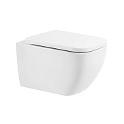 BelBagno Alpina Унитаз подвесной 35,5x50 см, безободковый, с сиденьем, цвет: белый глянцевый Bb10100Chr/Sc