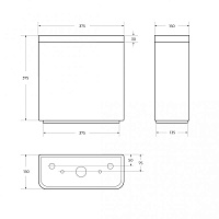 BelBagno Energia Бачок для унитаза, 2 кнопки, цвет: белый глянцевый Bb8134T