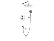 BelBagno Ancona Душевой комплект встраиваемый: смеситель, излив, руч. и верх. душ, шланг, цвет: хром Ancona-Vdset-Crm