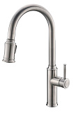 BelBagno Смеситель для кухни с выдвижным изливом, без возм. подкл. фильтра, цвет: нержавеющая сталь Bb-Lam58-In