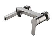 BelBagno Delta Смеситель для ванны накладной, длина излива 12 см, цвет: нержавеющая сталь матовая Del-Vasm-In
