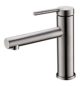 BelBagno Etna Смеситель для раковины, без д/к, длина излива 12,4 см, цвет: нержавеющая сталь матовая Etn-Lvm-In