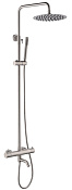 BelBagno Etna Душевая стойка: смеситель с изливом, ручной и верхний душ, шланг, цвет: сатин матовый Etn-Vscm-T-In