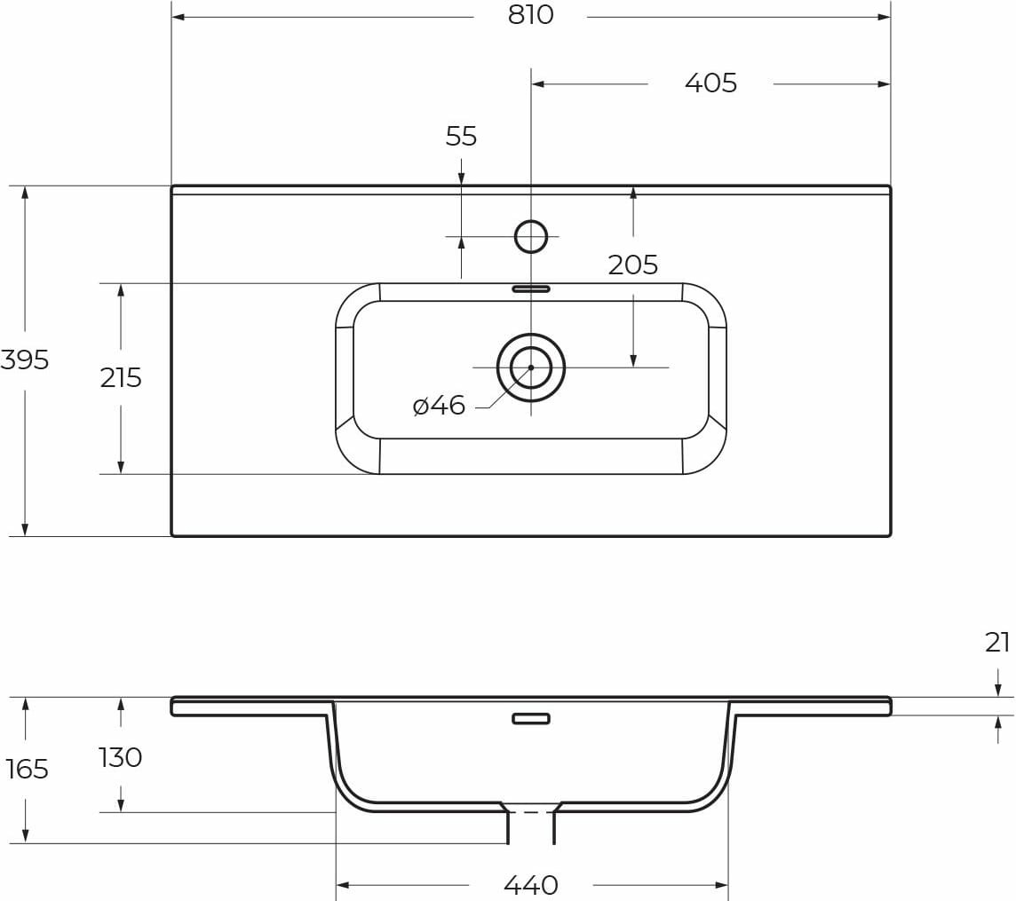 BelBagno Раковина накладная 81x39,5x16,5h см, с переливом, цвет: белый глянцевый BB800/390ETL