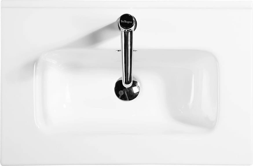 BelBagno Раковина накладная 81x39,5x16,5h см, с переливом, цвет: белый глянцевый BB800/390ETL