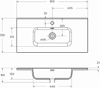 BelBagno Раковина накладная 81x39,5x16,5h см, с переливом, цвет: белый глянцевый BB800/390ETL