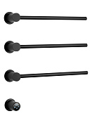 Wonzon & Woghand Hamburg Полотенцесушитель электрический 46,8х51,5h см, левое, цвет: черный матовый WW-AL313-MB