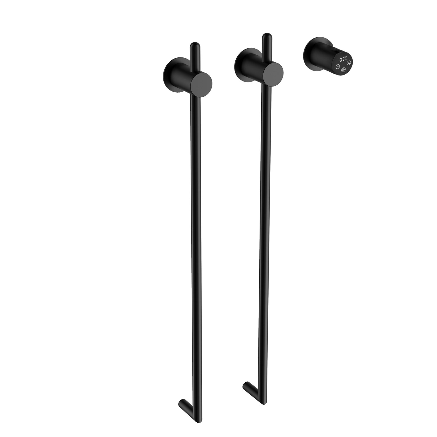 Wonzon & Woghand Leipzig Полотенцесушитель электрический 42х76h см, правое, цвет: черный матовый WW-AL3621-MB