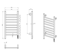 Wonzon & Woghand Bonn Полотенцесушитель электрический 40х80h см, правое, цвет: хром глянцевый WW-AL4094-CR