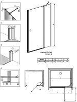 Radaway Nes DWJ II Душевая дверь в нишу, правая, прозрачная 6 мм, 110х200h см, цвет: хром глянцевый 10036110-01-01R
