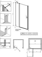 Radaway Nes DWJ II Душевая дверь в нишу, левая, прозрачная 6 мм, 100х200h см, цвет: хром глянцевый 10036100-01-01L
