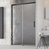 Radaway Idea DWJ Душевая дверь в нишу, левая, прозрачная 6 мм, Easy Clean 150х200h см, цвет: black 387019-54-01L