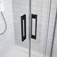 Radaway Idea DWJ Душевая дверь в нишу, левая, прозрачная 6 мм, Easy Clean 150х200h см, цвет: black 387019-54-01L