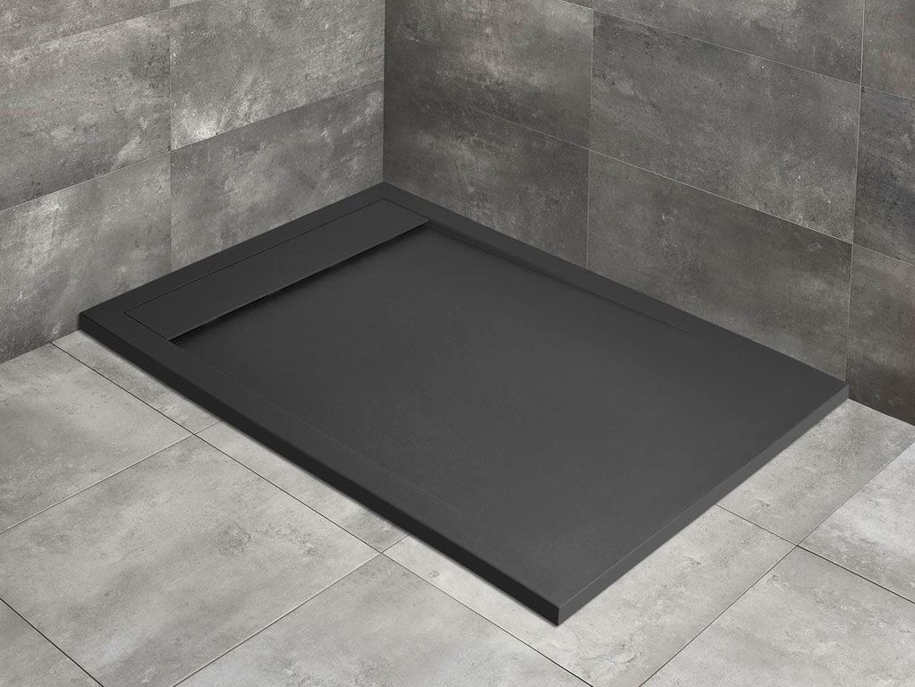 Radaway Teos F Поддон для душа из композита, 100х80х3h см с крышкой слива, цвет: antracite HTF10080-64