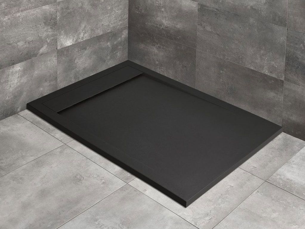 Radaway Teos F Поддон для душа из композита, 130х90х3h см с крышкой слива, цвет: black HTF13090-54