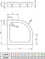 Radaway Laros A Compact Поддон для душа из акрила, 85х85х17h см, цвет: белый глянцевый SLA8585-01