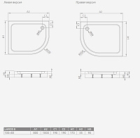 Radaway Laros E Compact Поддон для душа из акрила, 100х80х17h см, левый, цвет: белый глянцевый SLE81017-01L