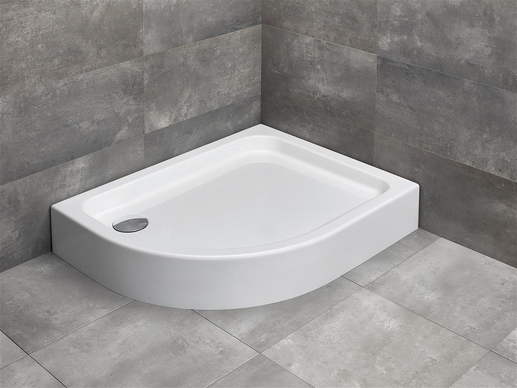 Radaway Laros E Compact Поддон для душа из акрила, 100х80х17h см, правый, цвет: белый глянцевый SLE81017-01R
