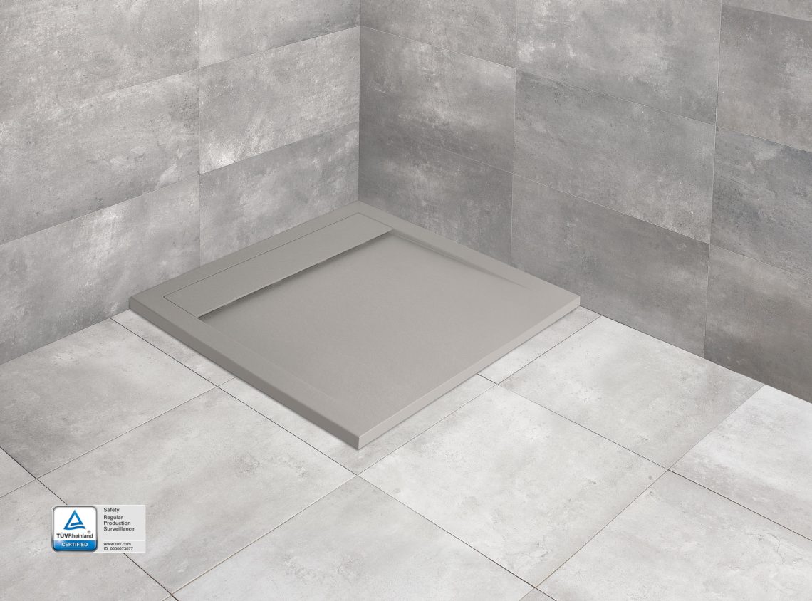 Radaway Teos C Поддон для душа из композита, 80х80х3h см с крышкой слива, цвет: cemento HTC8080-74