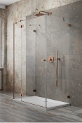 Radaway Essenza Pro KDJ+S Душевая дверь, левая 6 мм, Easy Clean 80х200h см, цвет: brushed copper 10097380-93-01L