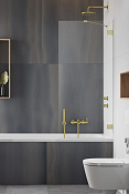 Radaway Essenza Pro PNJ II Шторка на ванну, прозрачная, Easy Clean 100х150h см, цвет: brushed gold 10101100-99-01